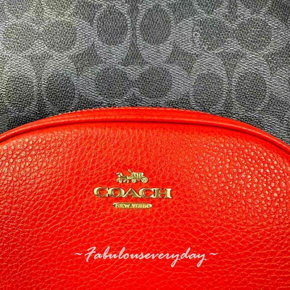 Coach Court Backpack In Signature Canvas CZ176 Denim/Bold Red NWT - Picture 5 of 9